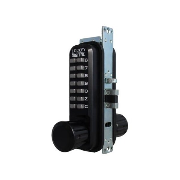 Mechanical Keyless Narrow Stile Passage Knob Lock Single Combination Jet Black